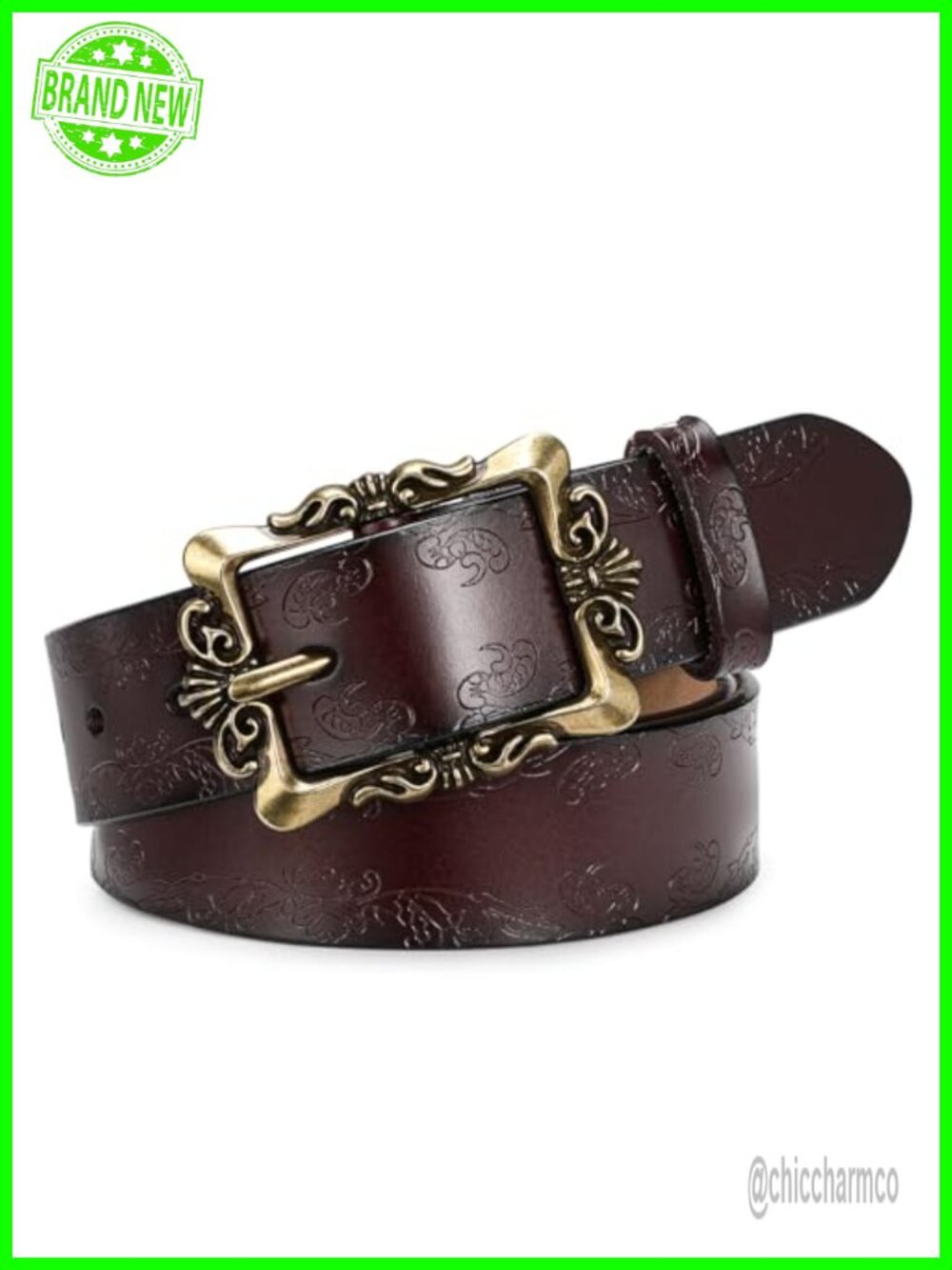 Women's Leather Belt with Pin Buckle Adjustable Soft Waist Belt for Jeans Dress